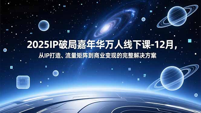 2025IP破局嘉年华万人线下课-12月，从IP打造、流量矩阵到商业变现的完整解决方案-阳明聊项目