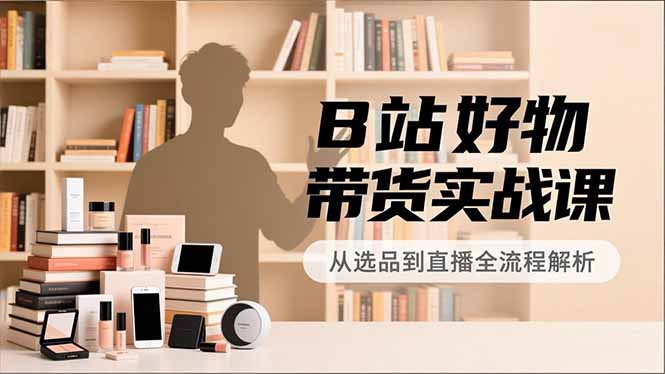 B站好物带货实战课，账号定位、选品拍摄、运营变现，全流程教学，实现UP主月入过万-阳明聊项目
