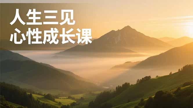 人生三见心性成长课,见天地众生自己,搞透人性安顿身心,活出清晰自我,内在富足无价-阳明聊项目