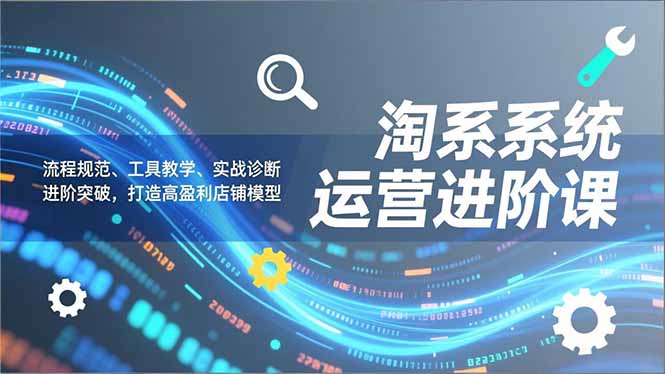 淘系系统运营进阶课2.0，流程规范、工具教学、实战诊断，进阶突破，打造高盈利店铺模型-阳明聊项目