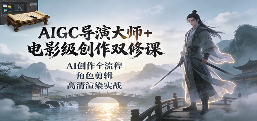 AIGC导演大师+电影级创作双修课：AI创作全流程、角色剪辑、高清渲染实战-阳明聊项目