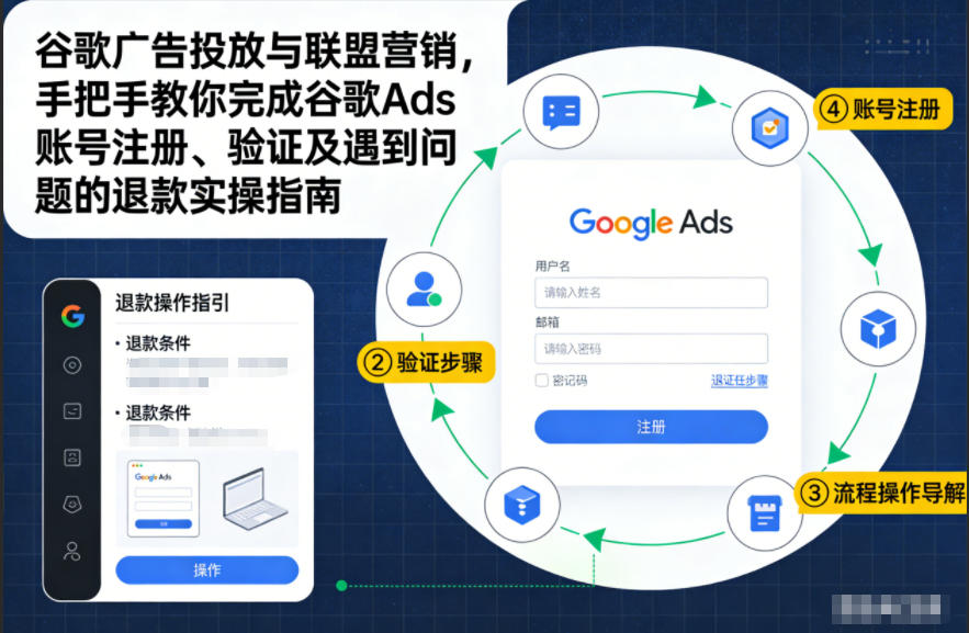 谷歌广告投放与联盟营销,手把手教你完成谷歌Ads账号注册、验证及遇到问题的退款实操指南-阳明聊项目