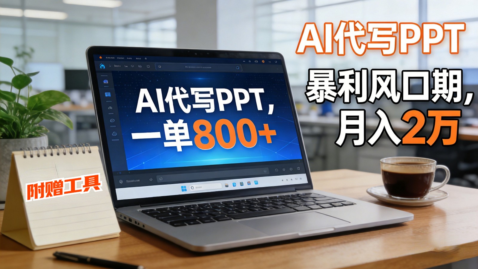 AI 代写做 PPT!一单狂赚 800+,风口期月入 2 万(工具 + 提示词直接送)-阳明聊项目