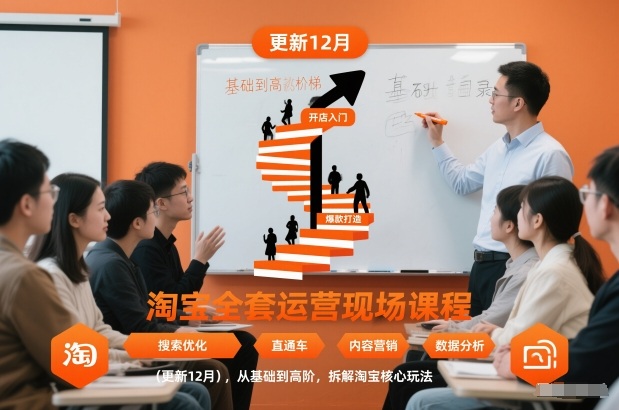 淘宝全套运营现场课程(更新12月),从基础到高阶,拆解淘宝核心玩法-阳明聊项目