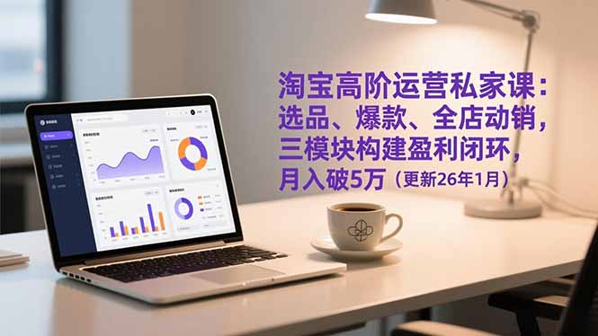 淘宝高阶运营私家课:选品、爆款、全店动销,三模块构建盈利闭环,月入破5万(更新26年1月-阳明聊项目