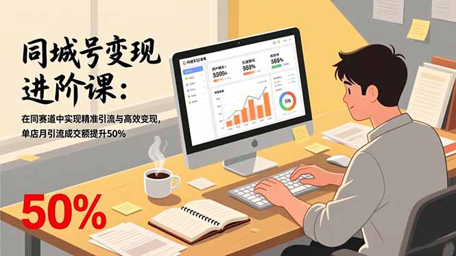 同城号变现进阶课:在同城赛道中实现精准引流与高效变现,单店月引流成交额提升50%-阳明聊项目