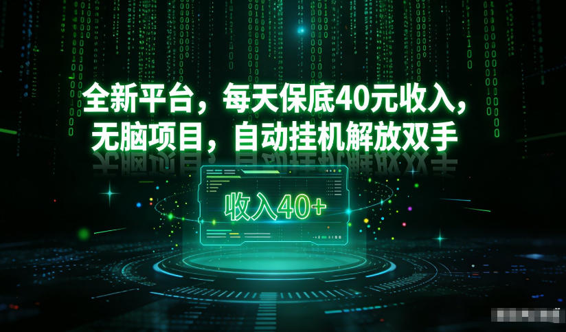 最新看广平台，每天保底30-4米，无脑项目，自动挂G解放双手【揭秘】-阳明聊项目