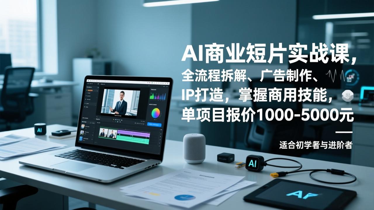 AI商业短片实战课,全流程拆解、广告制作、IP打造,掌握商用技能,单项目报价1000-5000元-阳明聊项目
