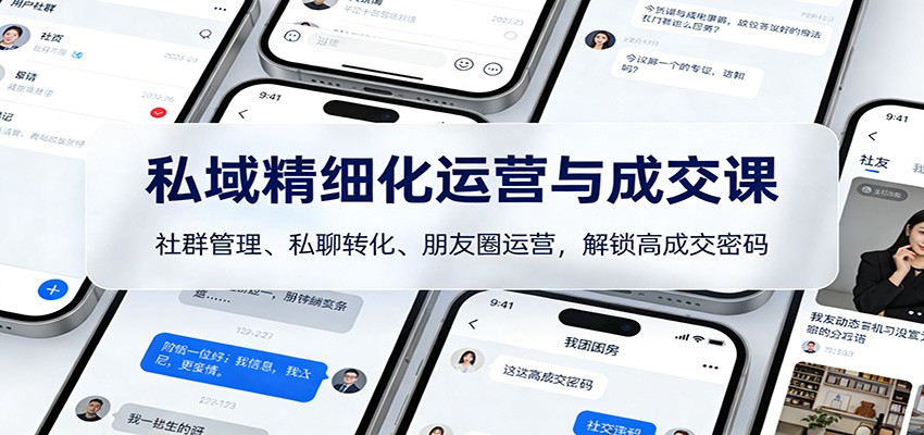 私域精细化运营与成交课：社群管理、私聊转化、朋友圈运营，解锁高成交密码-阳明聊项目