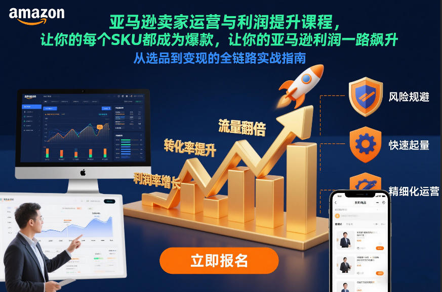 亚马逊卖家运营与利润提升课程,让你的每个SKU都成为爆款,让你的亚马逊利润一路飙升(更新12月)-阳明聊项目