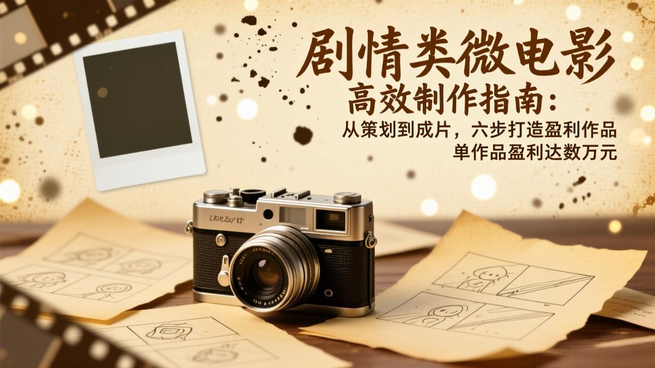 剧情类微电影高效制作指南：从策划到成片，六步打造盈利作品，单作品盈利达数万元-阳明聊项目