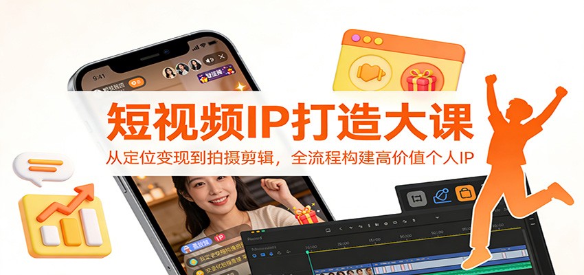 短视频IP打造大课：从定位变现到拍摄剪辑，全流程构建高价值个人IP-阳明聊项目