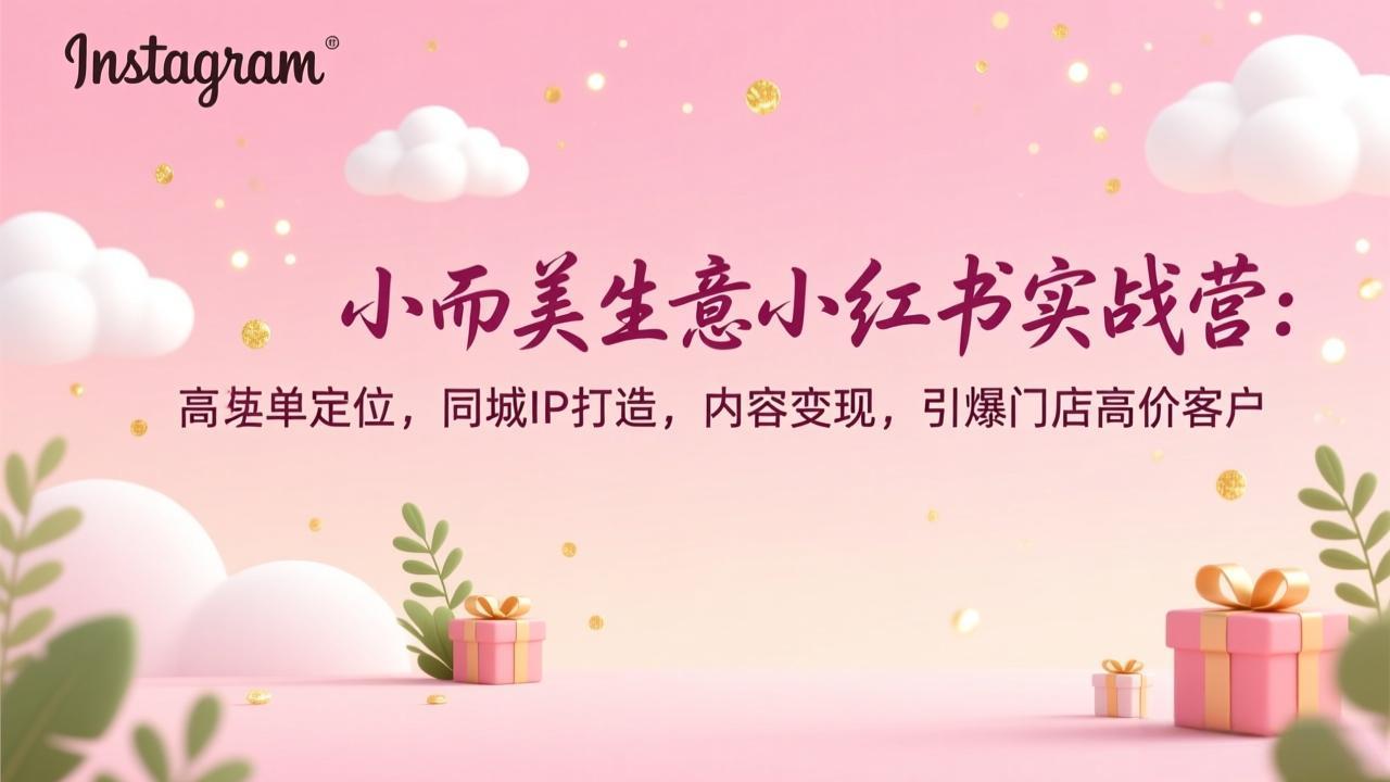 小而美生意小红书实战营:高客单定位,同城IP打造,内容变现,引爆门店高价客户-阳明聊项目