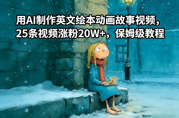 用AI制作英文绘本动画故事视频,25条视频涨粉20W+,保姆级教程-阳明聊项目