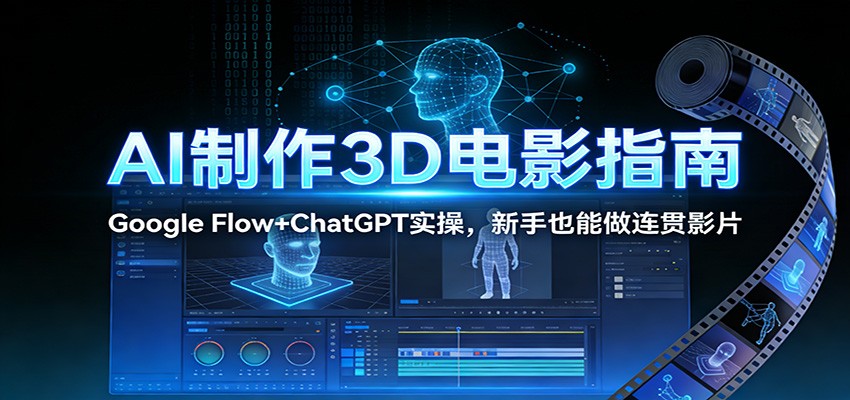 AI制作3D电影指南：Google Flow+ChatGPT实操，新手也能做连贯影片-阳明聊项目