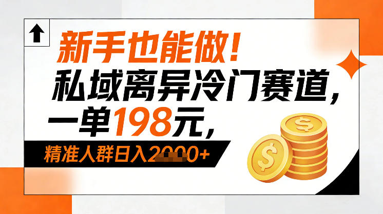 新手也能做！私域离异冷门赛道，一单198，精准人群日入1k+-阳明聊项目