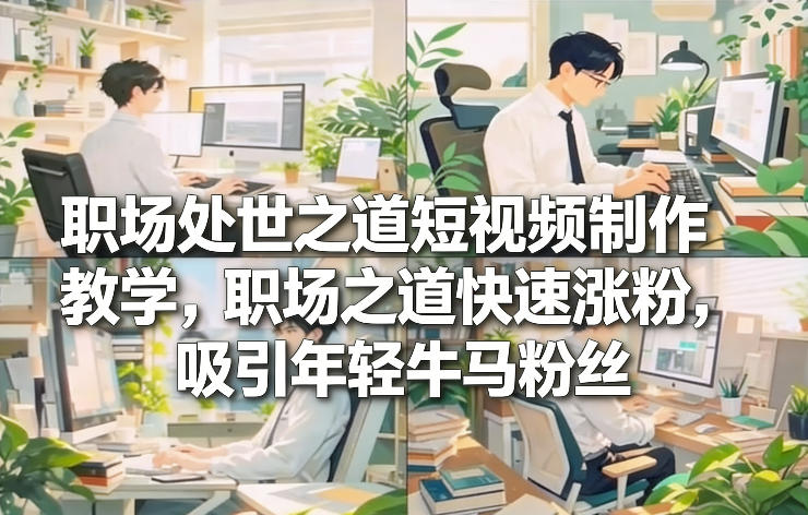职场处世之道短视频制作教学，职场之道快速涨粉，吸引年轻牛马粉丝-阳明聊项目