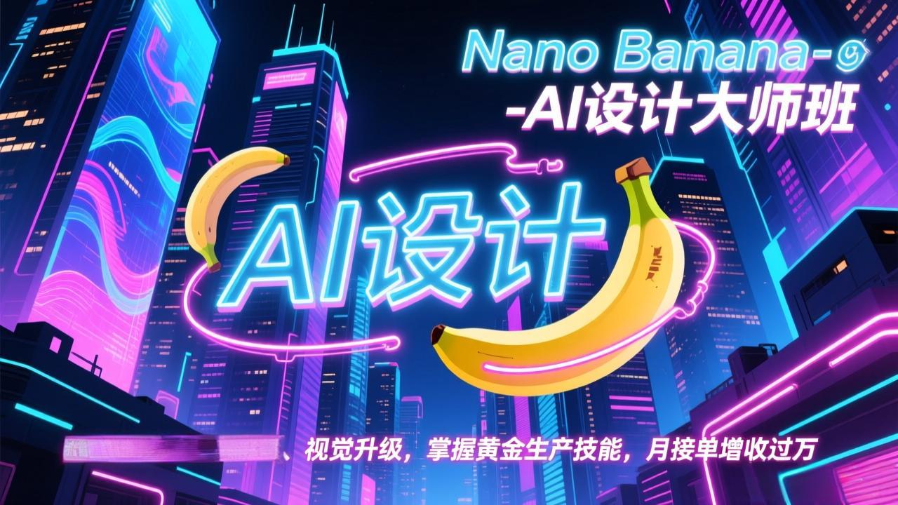Nano Banana-AI设计大师班，修图合成、广告创作、视觉升级，掌握黄金生产技能，月接单增收过万-阳明聊项目