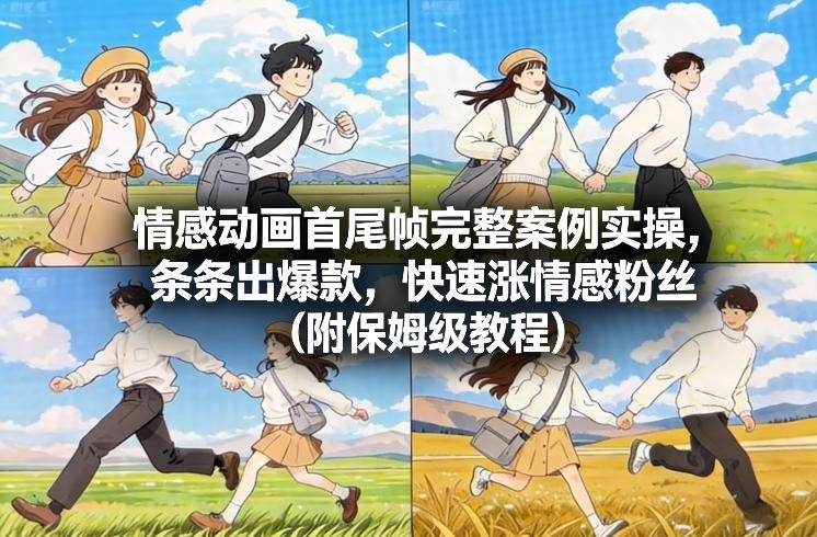 情感动画首尾帧完整案例实操，条条出爆款，快速涨情感粉丝(附保姆级教程)-阳明聊项目