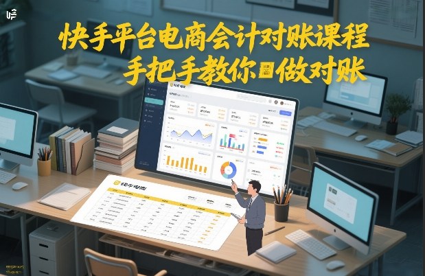 快手平台电商会计对账课程，手把手教你做对账-阳明聊项目