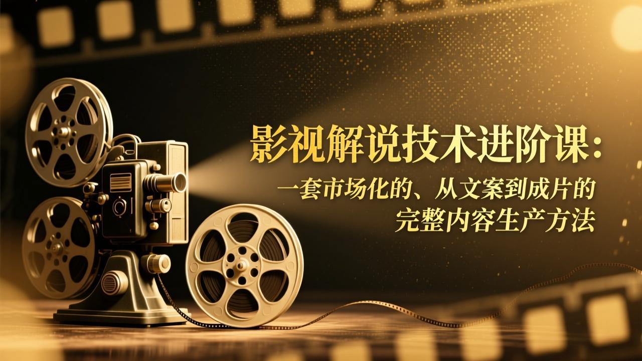 影视解说技术进阶课：一套市场化的、从文案到成片的完整内容生产方法-阳明聊项目