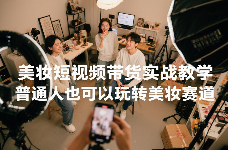 美妆短视频带货实战教学，普通人也可以玩转美妆赛道-阳明聊项目