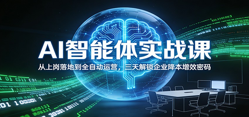 AI智能体实战课：从上岗落地到全自动运营，三天解锁企业降本增效密码-阳明聊项目