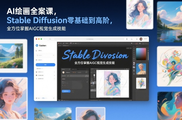 AI绘画全案课，Stable Diffusion零基础到高阶，全方位掌握AIGC视觉生成技能-阳明聊项目