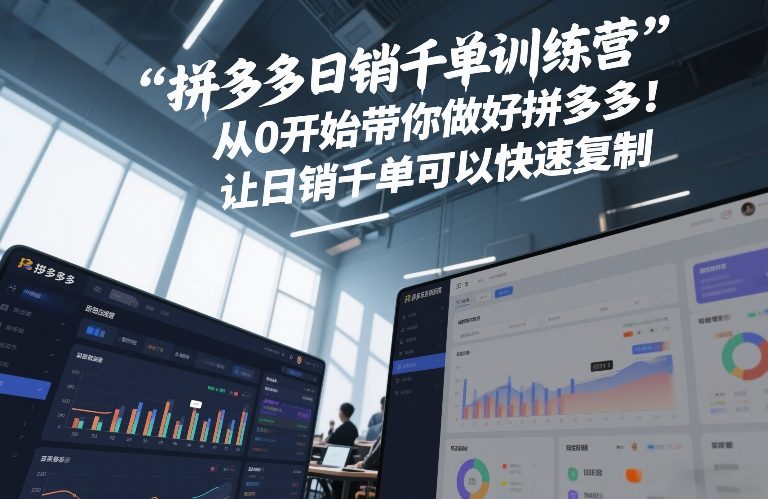 拼多多日销千单训练营，从0开始带你做好拼多多，让日销千单可以快速复制(更新26年1月)-阳明聊项目