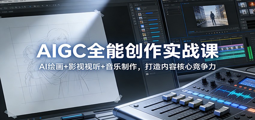 AIGC全能创作实战课：AI绘画+影视视听+音乐制作，打造内容核心竞争力-阳明聊项目