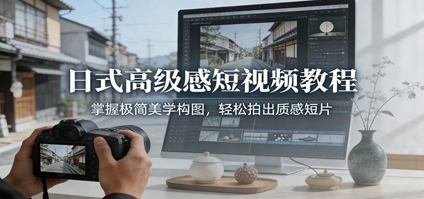 日式高级感短视频教程：掌握极简美学构图，轻松拍出质感短片-阳明聊项目