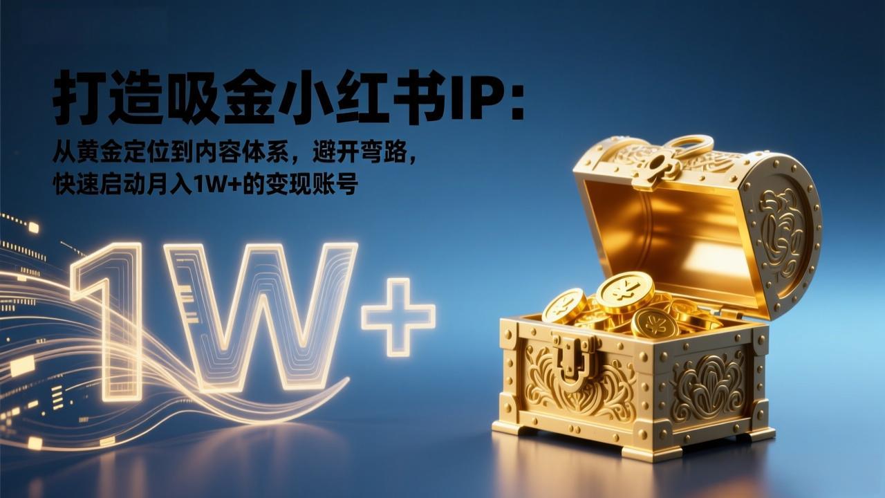 打造吸金小红书IP：从黄金定位到内容体系，避开弯路，快速启动月入1W+的变现账号-阳明聊项目