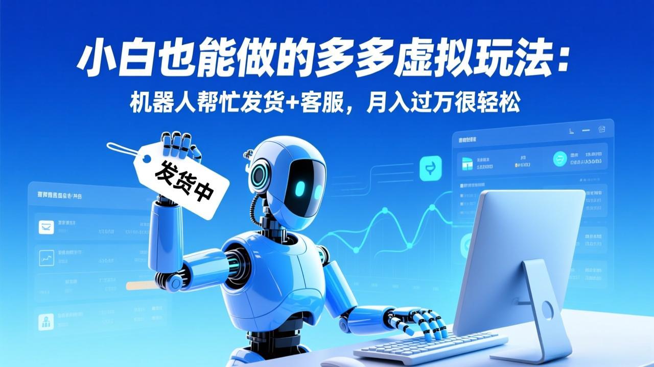 小白也能做的多多虚拟玩法：机器人帮忙发货+客服，月入过万很轻松-阳明聊项目