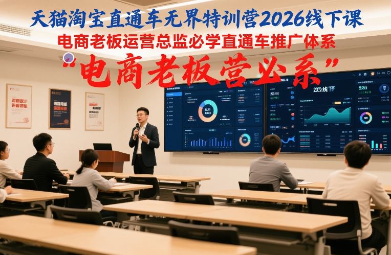 天猫淘宝直通车无界特训营2026线下课，电商老板运营总监必学直通车推广体系-阳明聊项目
