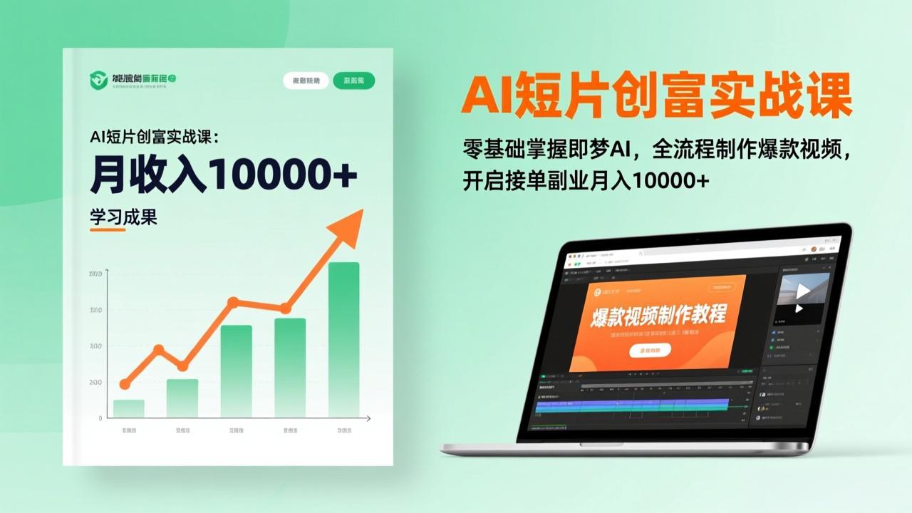 AI短片创富实战课：零基础掌握即梦AI，全流程制作爆款视频，开启接单副业月入10000+(更新-阳明聊项目