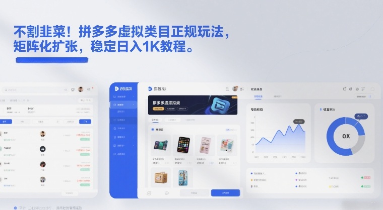 不割韭菜！拼多多虚拟类目正规玩法，矩阵化扩张，稳定日入1K教程【揭秘】-阳明聊项目