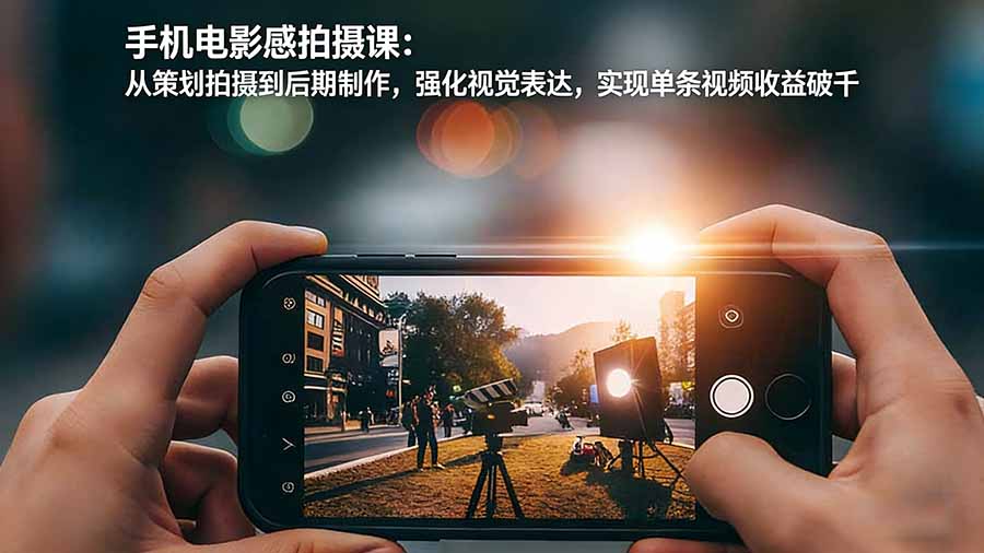 手机电影感拍摄课：从策划拍摄到后期制作，强化视觉表达，实现单条视频收益破千-阳明聊项目