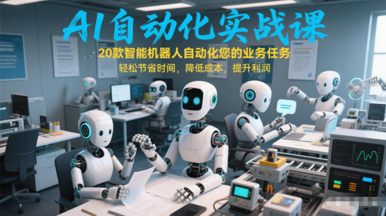 AI自动化实战课：20款智能机器人自动化您的业务任务，轻松节省时间，降低成本，提升利润-阳明聊项目