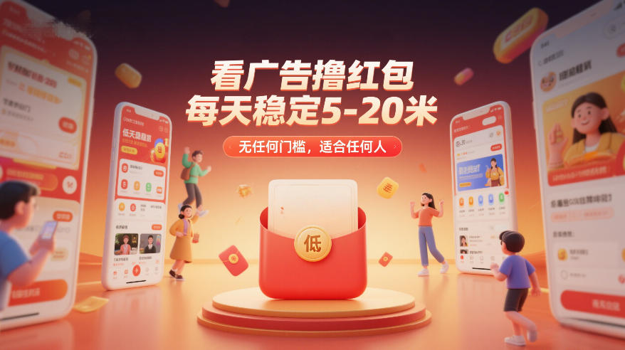 看广告撸红包，每天稳定5-20米，无任何门槛，适合任何人-阳明聊项目
