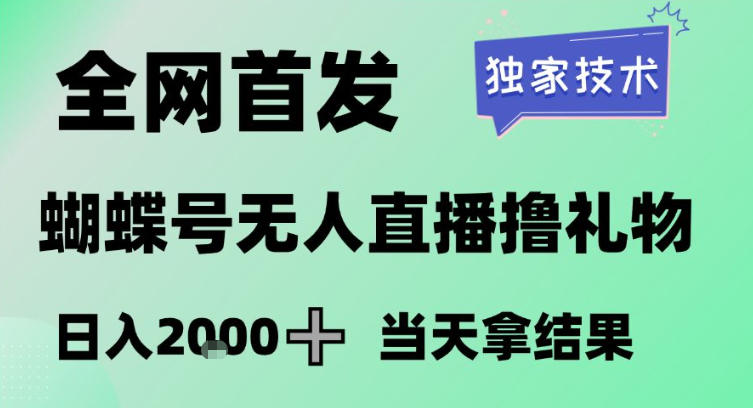 2026最新蝴蝶号无人直播掘金，独家技术，全网首发小白做了一个月收益3W，长期稳定可做【揭秘】-阳明聊项目