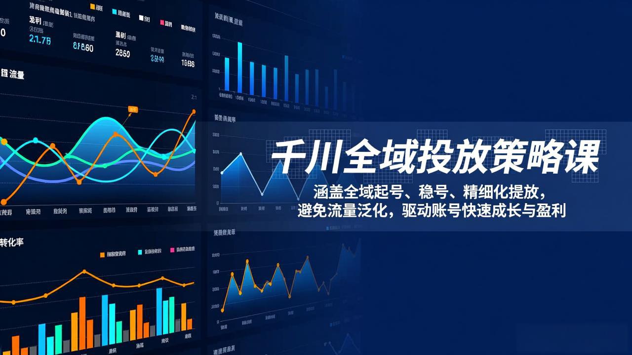 千川全域投放策略课：涵盖全域起号、稳号、精细化投放，避免流量泛化，驱动账号快速成长与盈利-阳明聊项目