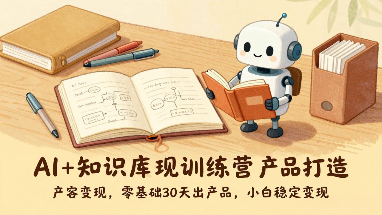 AI+知识库变现训练营，产品打造、内容创作、全平台变现，零基础30天出产品，小白稳定变现-阳明聊项目