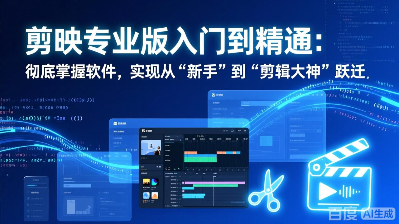 剪映专业版入门到精通：彻底掌握软件，实现从“新手”到“剪辑大神”跃迁-阳明聊项目