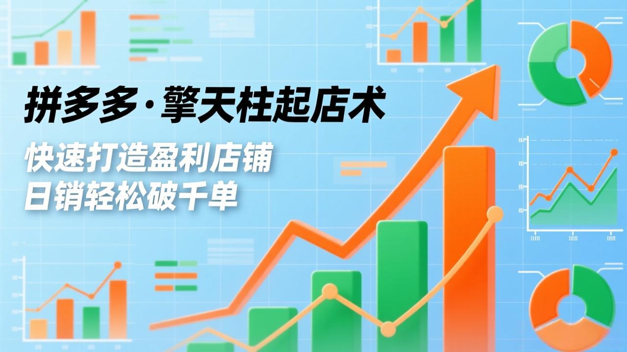 拼多多·擎天柱起店术，爆流布局、利润起飞、不断流，快速打造盈利店铺，日销破千单(更新-阳明聊项目