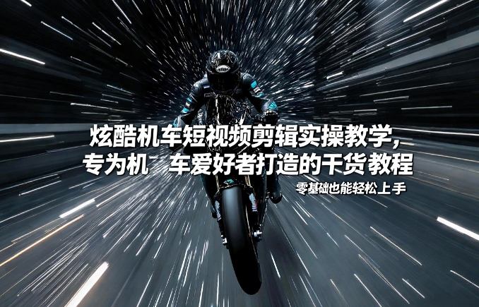 炫酷机车短视频剪辑实操教学，专为机车爱好者打造的干货教程，零基础也能轻松上手-阳明聊项目