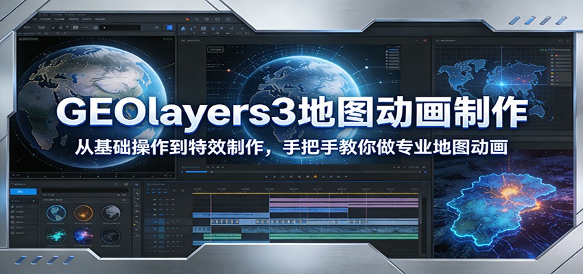 GEOlayers3地图动画制作：从基础操作到特效制作，手把手教你做专业地图动画-阳明聊项目