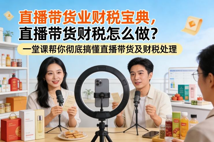 直播带货业财税宝典，直播带货财税怎么做？一堂课帮你彻底搞懂直播带货及财税处理-阳明聊项目