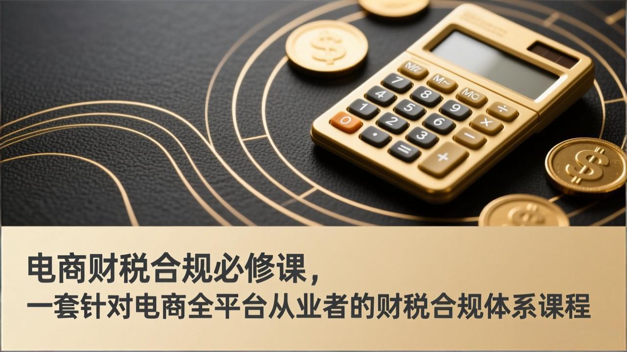电商财税合规必修课，是一套针对电商全平台从业者的财税合规体系课程-阳明聊项目