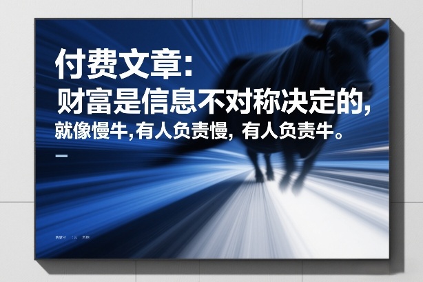 付费文章：财富是信息不对称决定的，就像慢牛，有人负责慢，有人负责牛-阳明聊项目