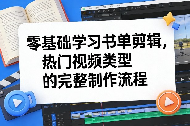零基础学习书单剪辑，热门视频类型的完整制作流程(更新2026)-阳明聊项目